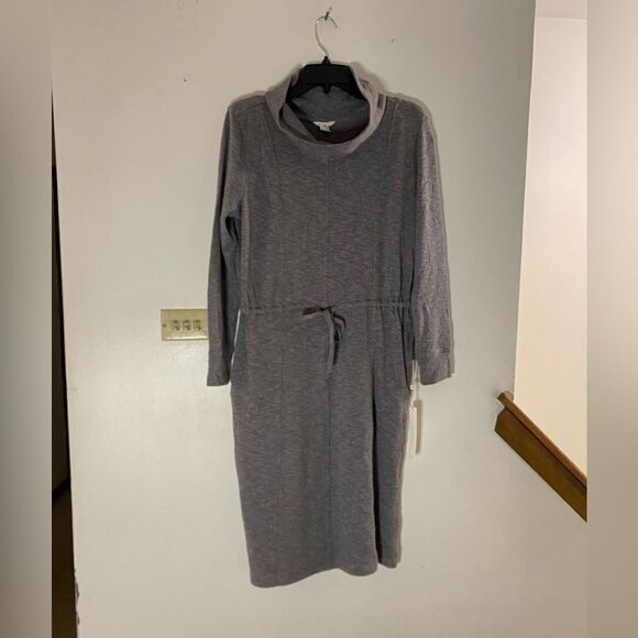 NWT Caslon grey midi sweater dress size small 79% cotton - Picture 3 of 8